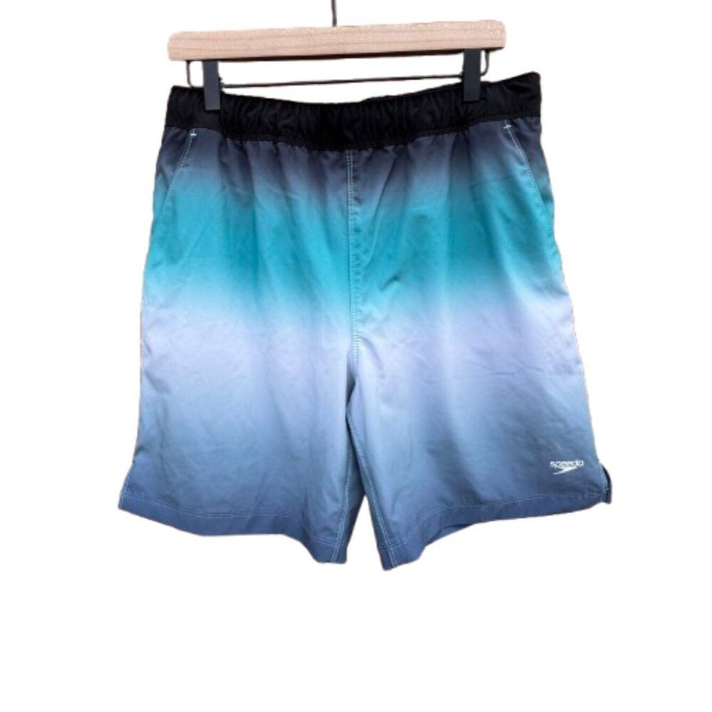 Speedo Swim Hybrid Board Shorts Mens Medium Dip Dye Teal Gray
